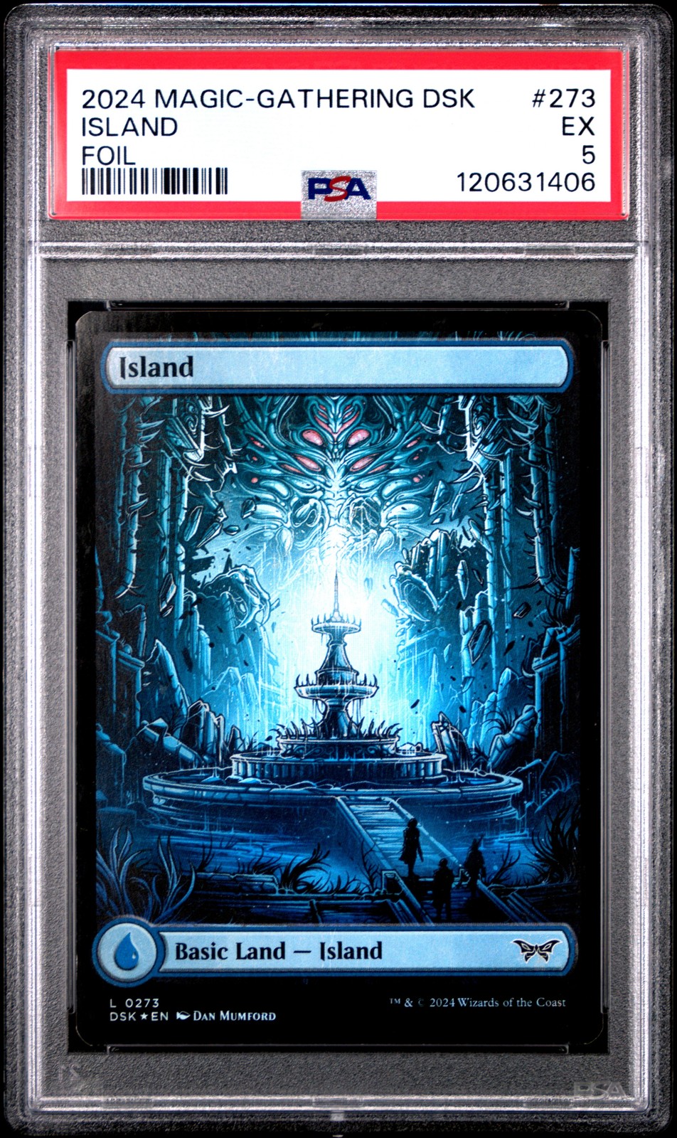 2024 MAGIC: THE GATHERING DUSKMOURN: HOUSE OF HORROR FOIL #273 ISLAND PSA 5 view 1