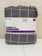 Room Essentials Gray Microfiber Sheet Set Twin XL Wrinkle-Resistant
