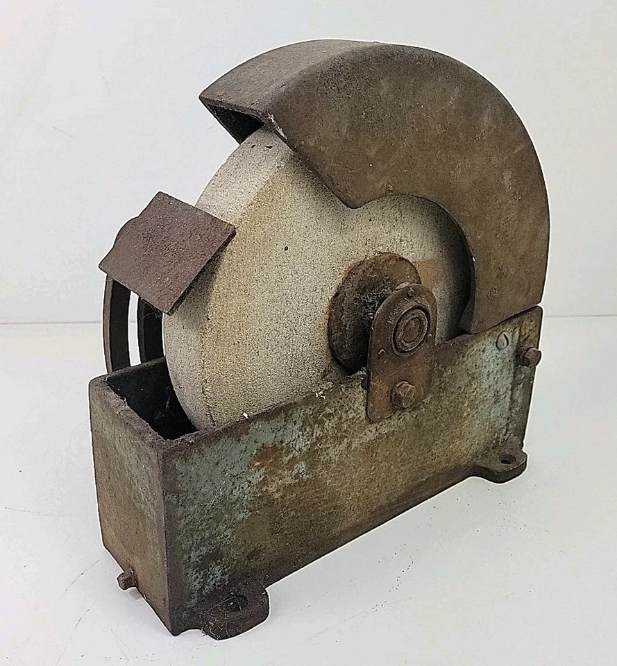 Antique Vintage 9" Stone Grinding Wheel Belt Driven or Needs Handle - Image 2 of 4