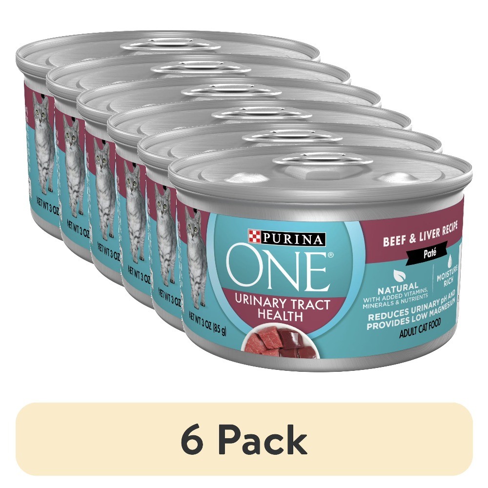 (6 pack) Urinary Tract Health, Soft Beef & Liver, Wet Cat Food, 3 oz Can