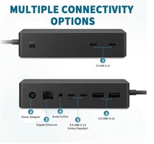 Microsoft 1917 Black USB-C Surface Dock 2 Docking Station with AC Power Adapter