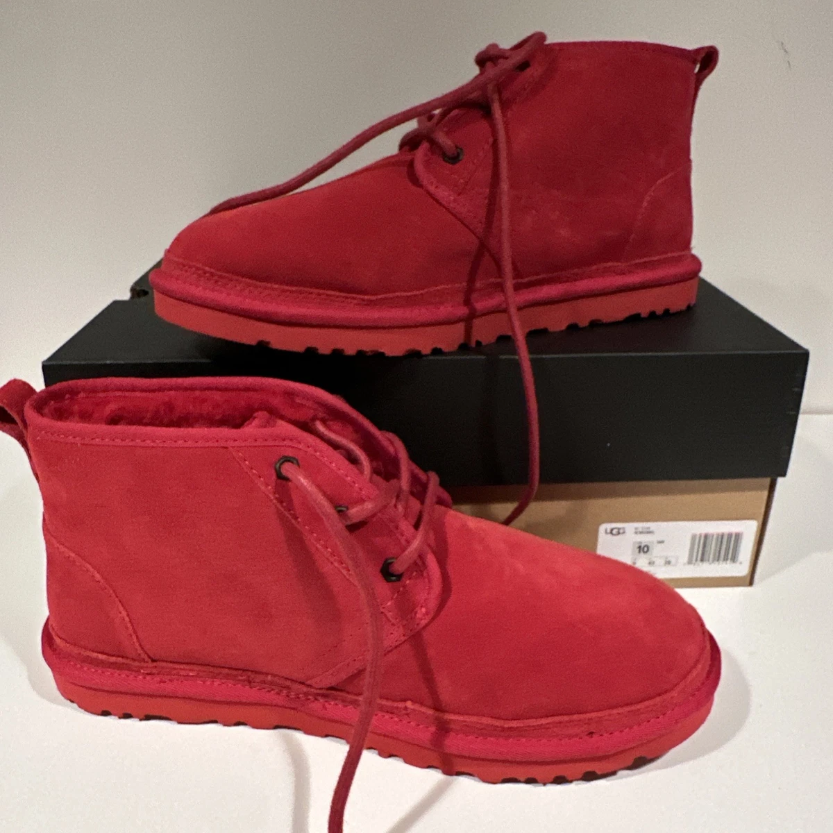 UGG Australia Alin Red Leather Suede Desert Boots Mid Top Mens sz‎ 9.5 UGG Red Boots for Men for Sale - Shop New & Used Men main image 3