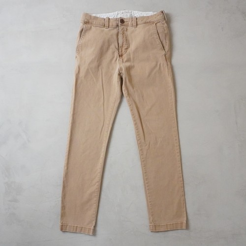 Hollister Mens Slim Straight Chino Pants Tan Khaki Stretch Cotton 31x30