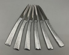 6 Vtg Carvel Hall Straight Edge Stainless Steel Steak Knives Set Made in the USA