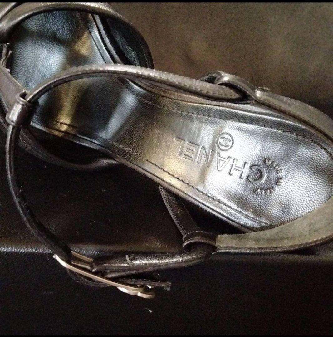 Chanel Thick Heel Pumps Black With Strap Size 34 US About4 For Women thumbnail 20