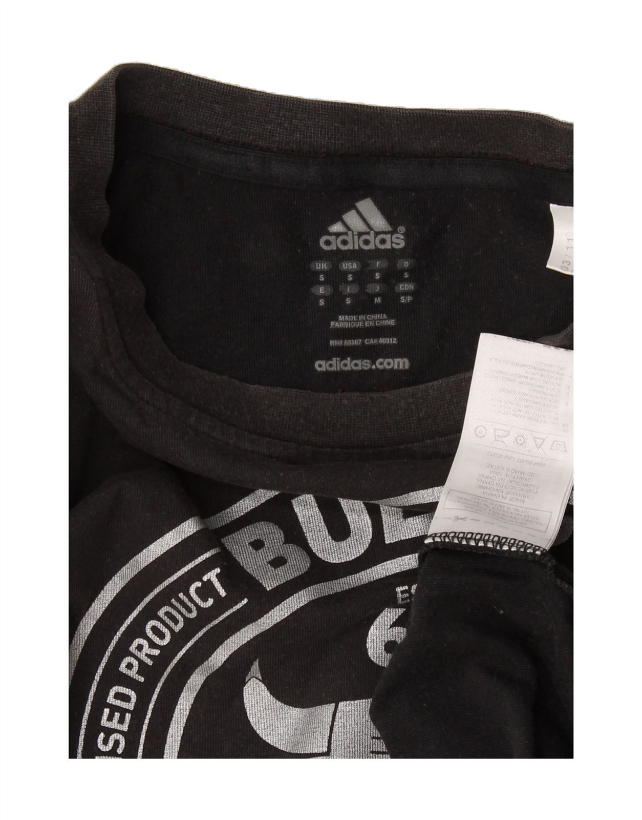 ADIDAS Mens Chicago Bulls Graphic T-Shirt Top Small Black Cotton DS67 thumbnail 3