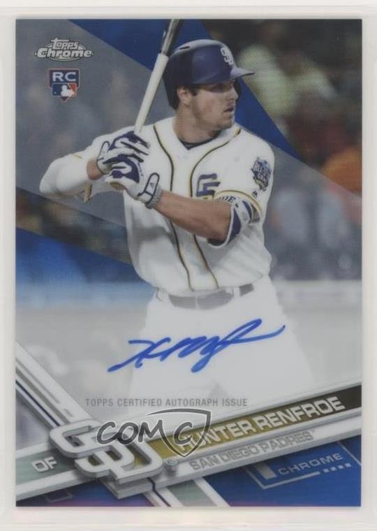 2017 Topps Chrome Rookie Blue Refractor 32/150 Hunter Renfroe #RA-HR Auto h7i
