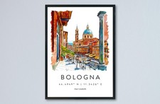 Bologna Watercolor Poster Bologna Italy Travel Print Wall Art Bologna Home Decor