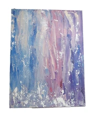 Original Acrylics Abstract Painting by Janet Hufnagle   6x8  Waterfall