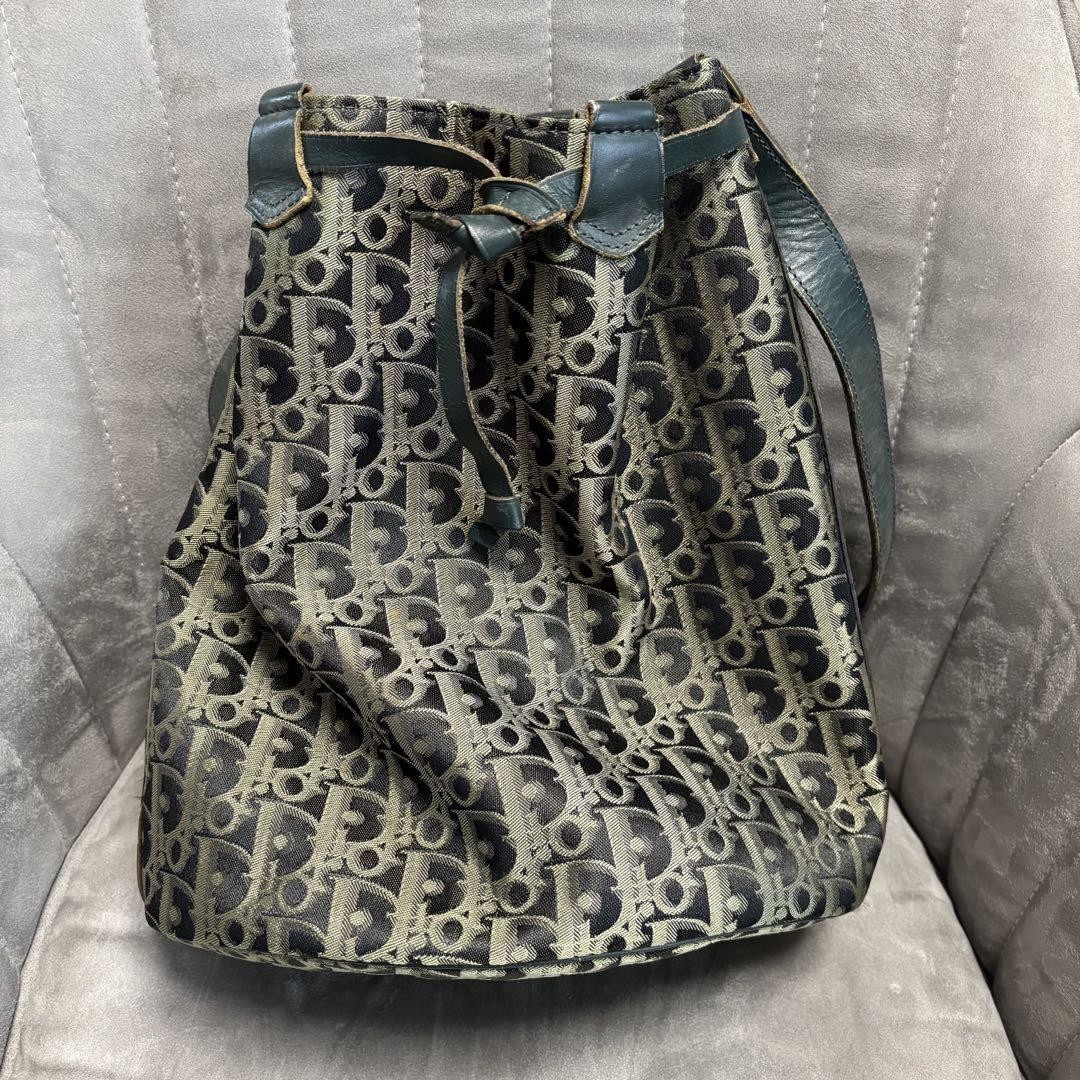 Dior Trotter Canvas Shoulder Bag in Black