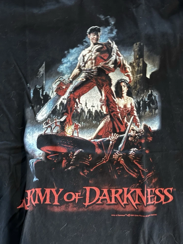 Винтаж 1993 Зловещие мертвецы, Армия Тьмы, Ужасы. единорог размер XXL 26/30 - Изображение 2 из 4