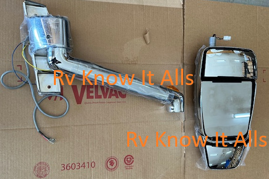 714394 and 715572 Velvac Passenger Chrome Triple Head with Inverted Arm and Base