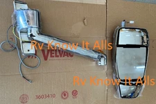 714394 and 715572 Velvac Passenger Chrome Triple Head with Inverted Arm and Base