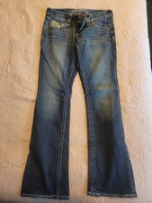 Maurices Bootcut Jeans Blue Embroidered 7/8 REG Medium Wash Denim