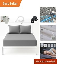 Queen Grounding Sheet - 95 Organic Cotton Silver, for Restful Sleep