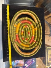 Handwoven African Coil Basket Bowl, Hanging Tray