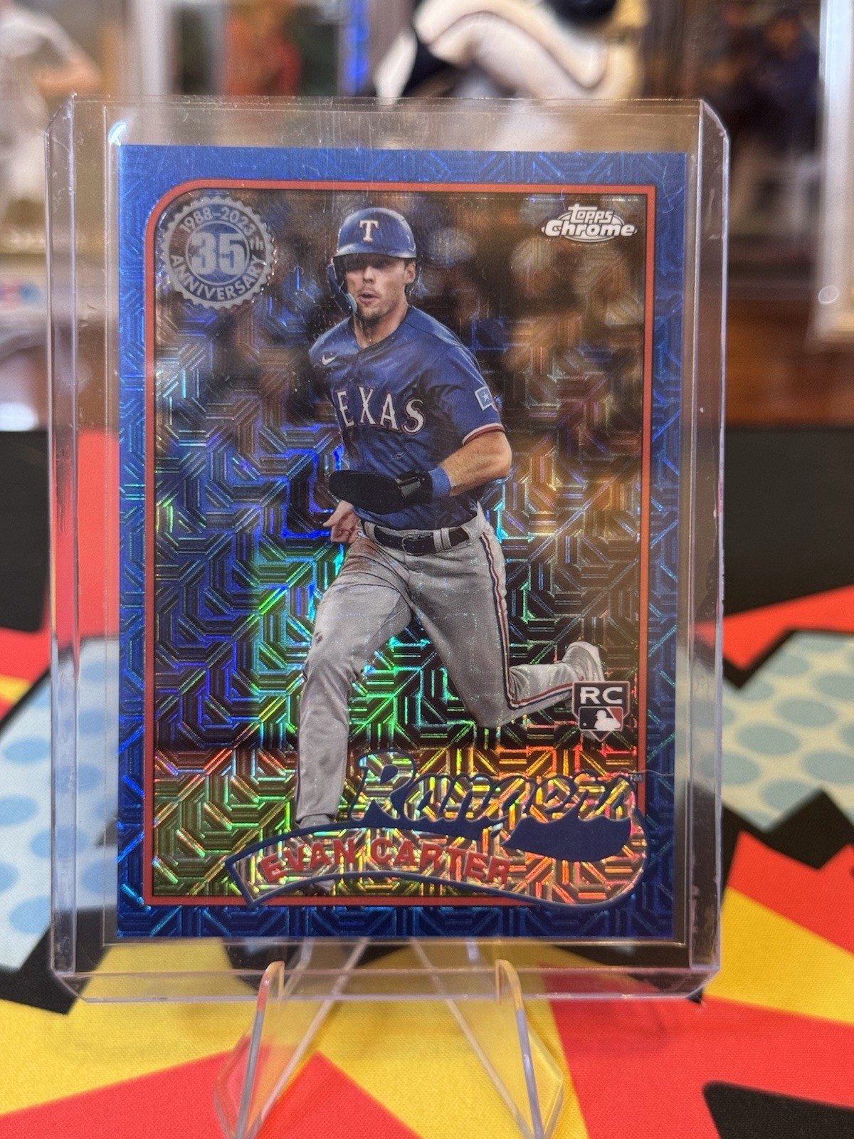 2024 Topps Series 1 - 1989 Silver Pack Evan Carter #T89C-21 Blue Mojo /150