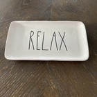 Rae Dunn White & Black “Relax” Trinket Jewelry Tray New — photo 1