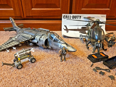 Mega Bloks Call Of Duty COMBAT FIGHTER #CNG86 & 06816 Chopper Strike, Excellent