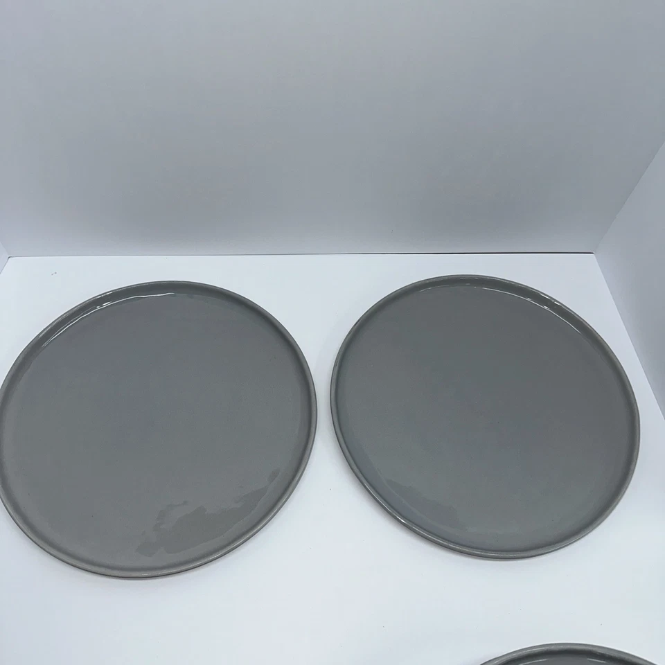Lot 6 Crate & Barrel Mercer Grey Glaze Natural Clay Gray 11” Dinner Plates - Image 2 of 4
