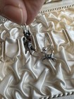 vintage pewter like metal rudolph reindeer christmas holiday earrings old stock — photo 4