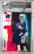 2007 LEAF ROOKIES & STARS TOM BRADY LONGEVITY MAT. RUBY SSP /250 BGS NM 7.5 READ