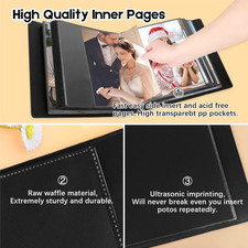 8x10 Photo Album 168 Pockets Holds 168 Photos, Large Capacity Leather Cover F...