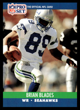 1990 Pro Set Brian Blades #646 Seattle Seahawks NFL Football