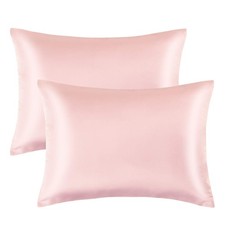 2 Pack Zippered Satin Toddler Pillowcases, 13x18 Inches, Luxury and Silky Sof...