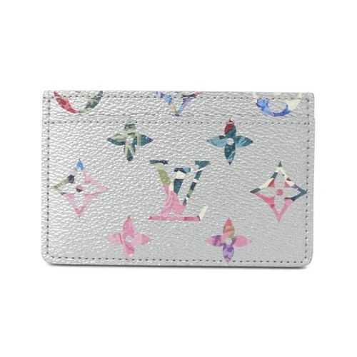 Louis Vuitton LV Garden Card Holder Monogram Multicolor Metallic Silver Limited
