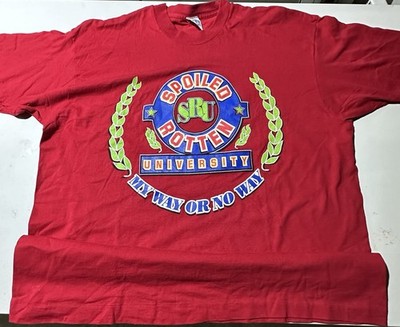 Vintage Single Stitch T-Shirt Spoiled Rotten University Graphic Tee Size XXL