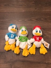 Disney Store Set Huey, Dewey and Louie 8" Bean Bag Plush Set of 3 VTG