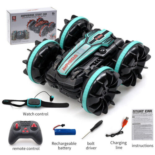 RC Stunt Car Amphibious Double-Sided Flip Remote Control Outdoor Toy - Picture 15 of 16