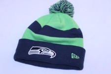 Youth Seattle Seahawks OSFM Fuzzy Ball Beanie Stocking Cap Hat New Era