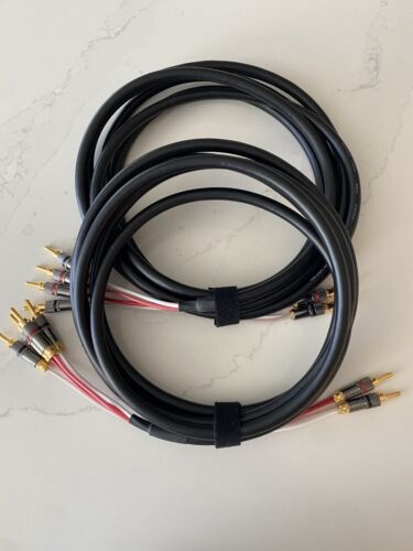 Pair of 12’ Canare 4211 Bi-wire Speaker Cables, Locking Bananas, Free FedEx Ship
