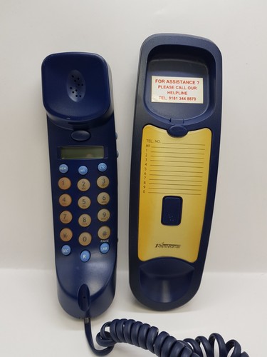 Téléphone filaire mince Binatone bleu marine vintage tendance 0118 accessoire TV mural - Photo 8/11