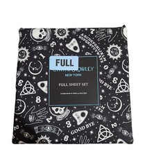 Cynthia Rowley Halloween Black FULL Sheet Set Stars Moon Skull Ouija Board