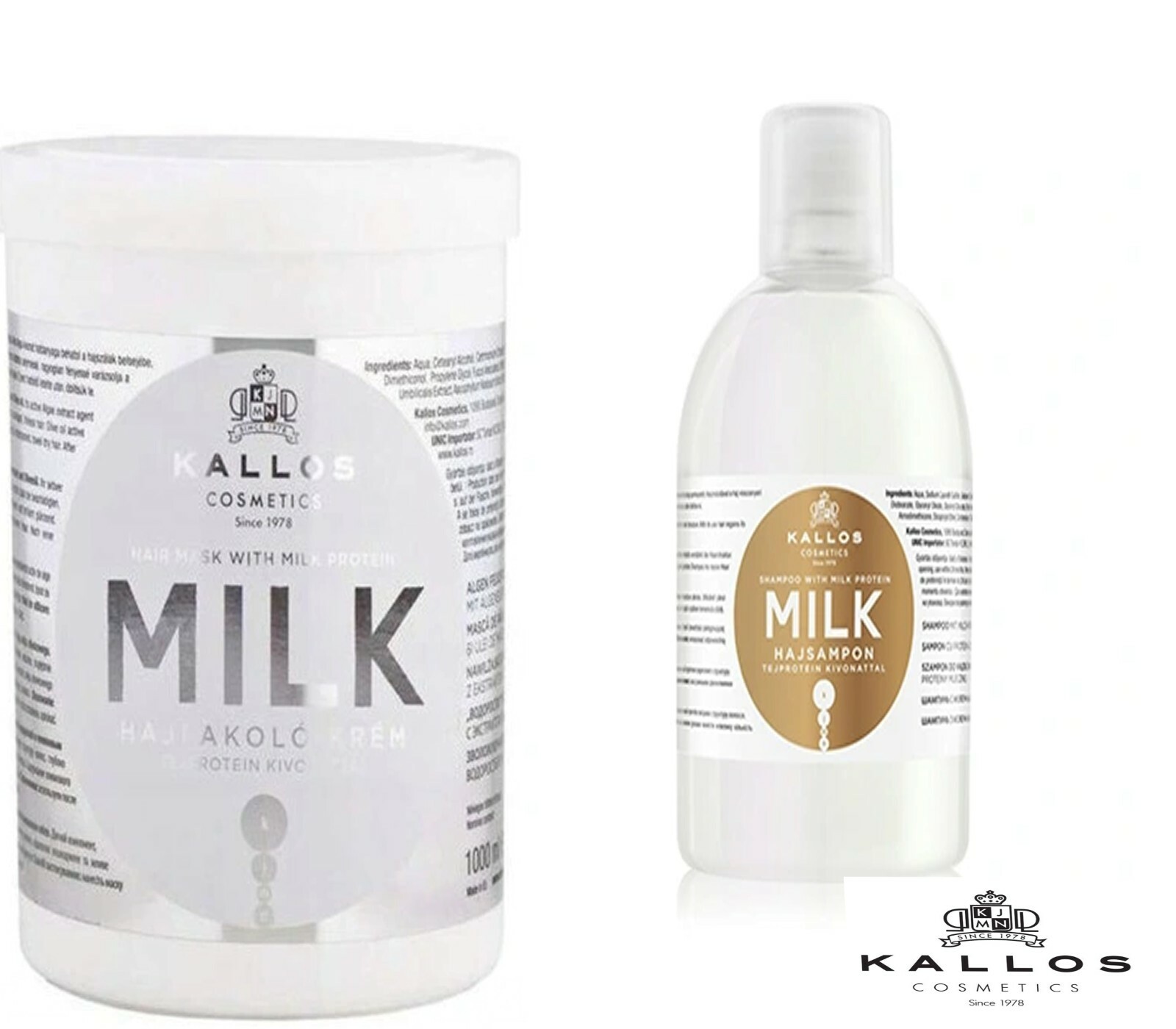 KALLOS KJMN PROFESSIONAL MILK HAIR MASK & SHAMPOO WITH MILK PROTEIN