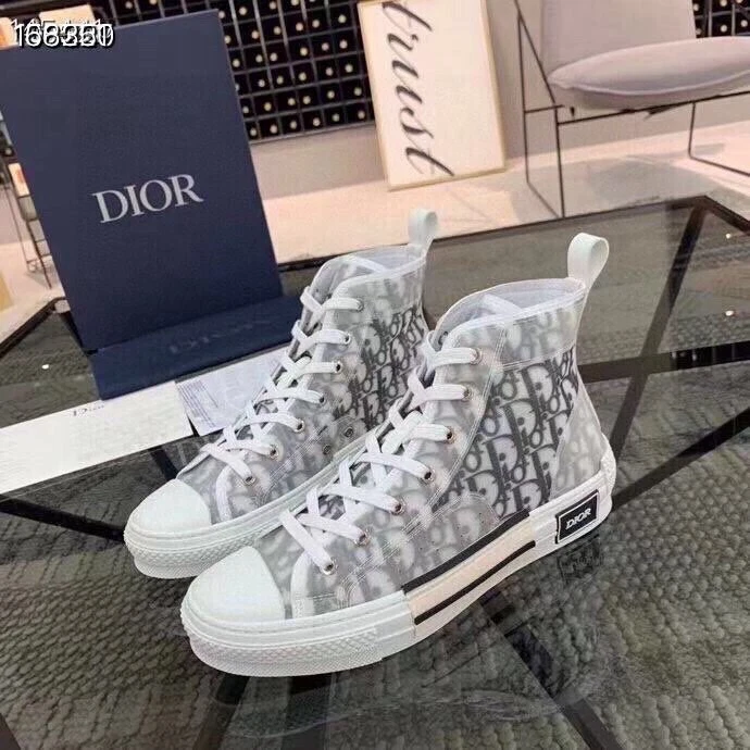 Baskets montantes homme Dior B23 rouge blanc logo oblique baskets