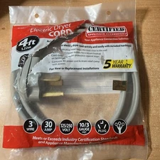 OEM Certified Appliance Accessories 90-1020 Dryer Power Cord 30-Amp 4'