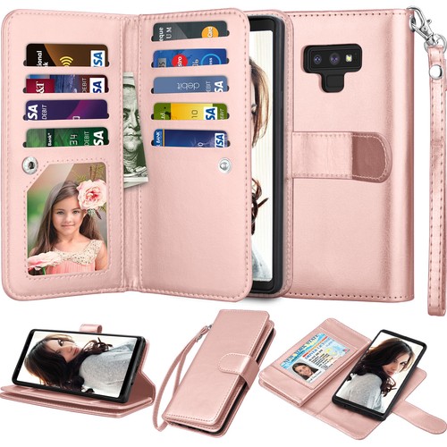 For Samsung Galaxy Note 10 +/ 9 / 8 / 5 Case Wallet Card Holder Flip Folio Cover - Picture 13 of 36