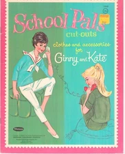VINTGE 1960s SCHOOL PALS PAPER DOLL~CUTE RARE  ORIG SIZE UNCUT REPOR READ ALL