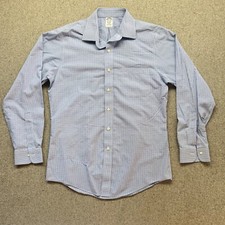 Brooks Brothers Classic Non-iron Shirt 15.5x34 Blue Check Supima Cotton