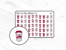 1920~~Valentines Coffee Cups Planner Stickers.