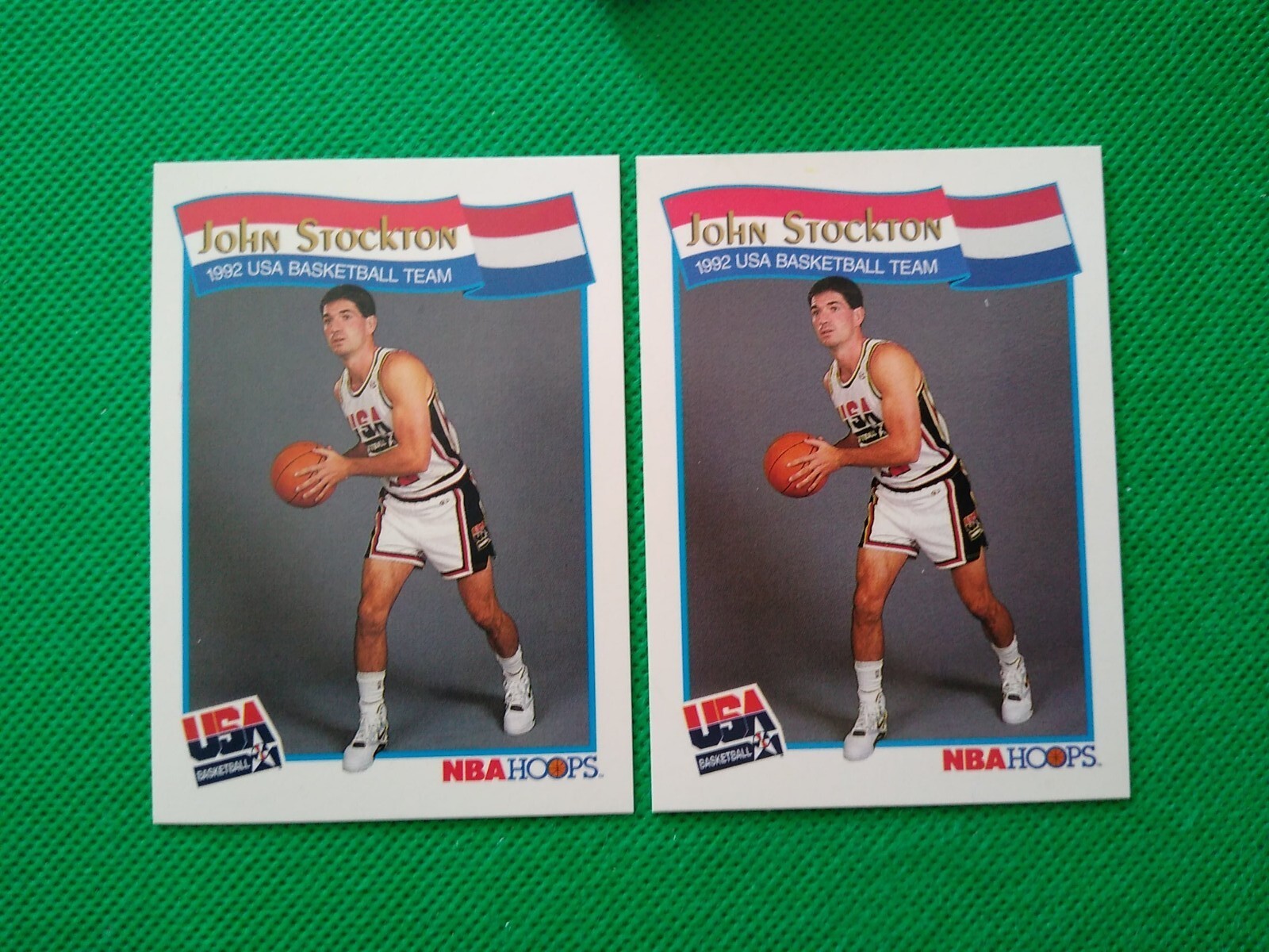 (2 Cards) 1991 NBA Hoops 1992 USA Basketball Team John Stockton 60