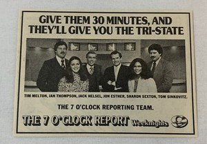 1980 WCPO tv news ad ~ TIM MELTON, JAN THOMPSON, JACK HELSEL, JON ESTHER more
