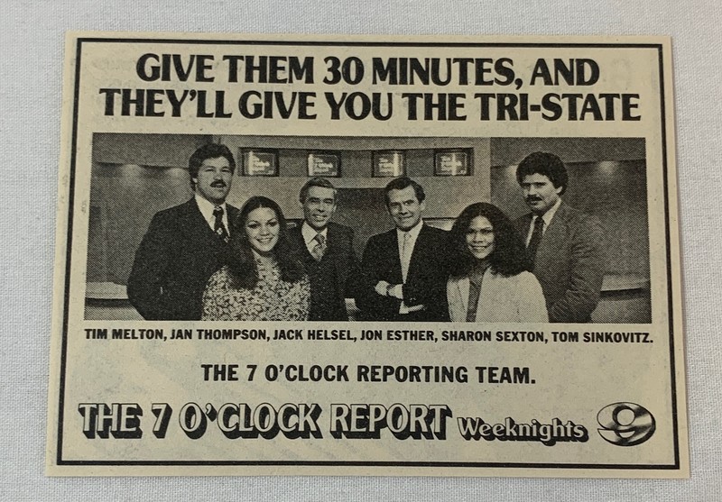 1980 WCPO tv news ad ~ TIM MELTON, JAN THOMPSON, JACK HELSEL, JON ESTHER more