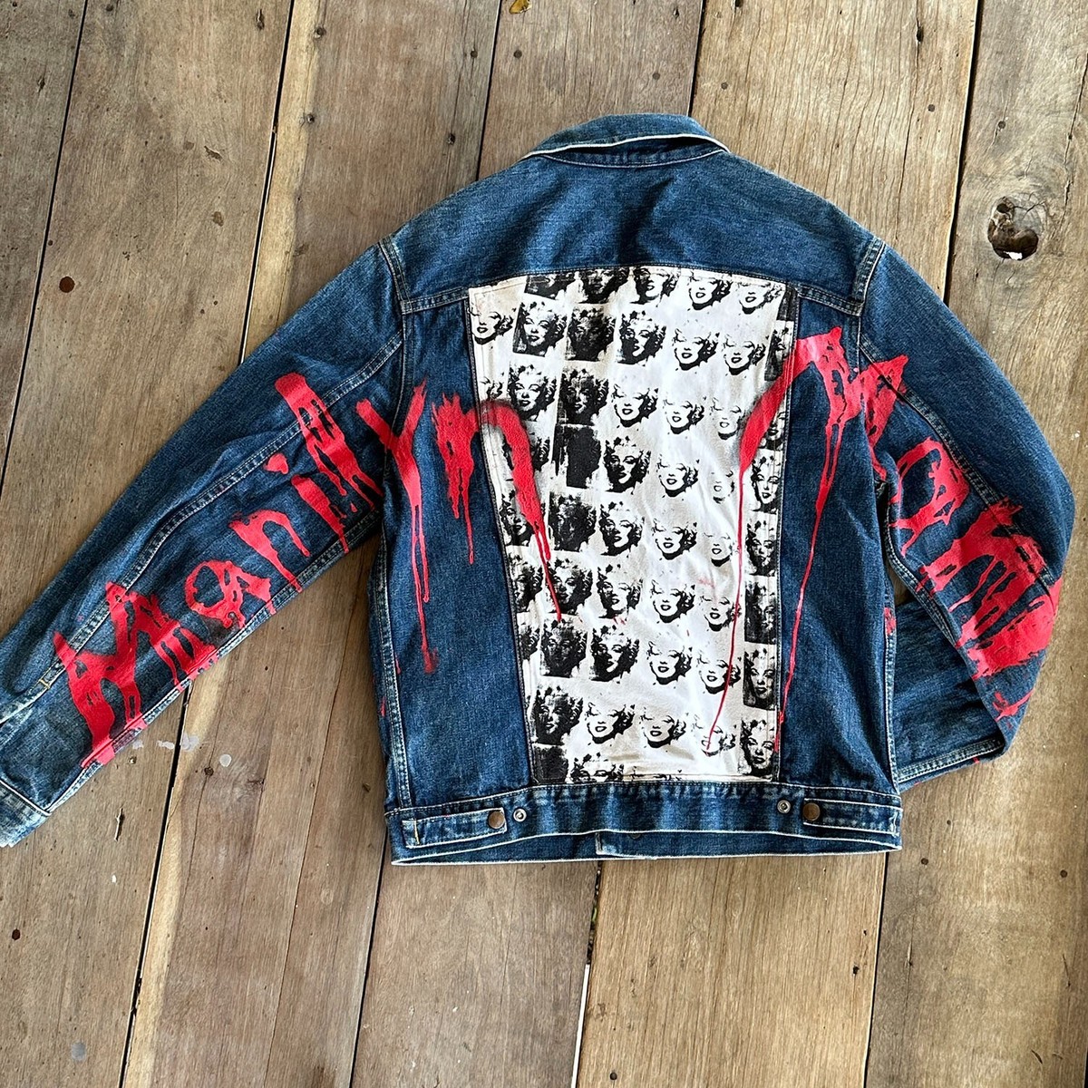 Rock Jean Jacket Custom Punk Jacket Vintage Denim Jacket Jean Hand