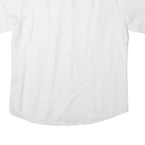 PIERRE CARDIN Mens Plain Shirt White Linen L - 第 6/6 張圖片