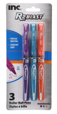 R2 Rollerball Pen Inc R-2 Blast Comfort-Grip Roller Ball Pens Blue